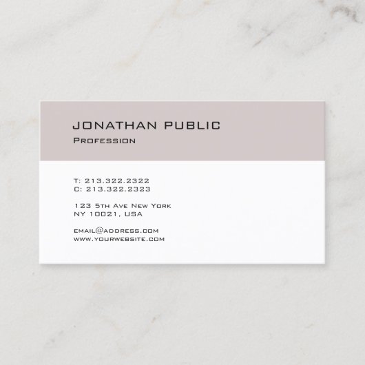 Minimalistisches modernes elegantes Design Schlich Visitenkarte (Vorderseite)