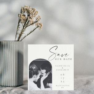 Minimalistisches modernes elegantes Elfenbein und Save The Date