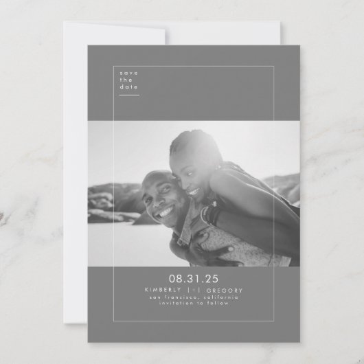 Minimalistisches modernes elegantes Foto Save the  Date (Vorderseite)