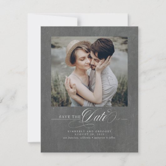 Minimalistisches modernes elegantes Foto Save the  Date (Vorderseite)