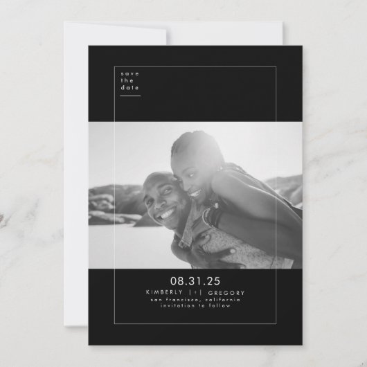 Minimalistisches modernes elegantes Foto Save the  Date (Vorderseite)