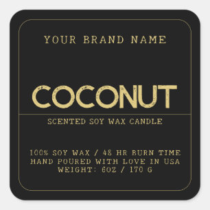 Minimalistisches, modernes, elegantes Kerzenproduk Quadratischer Aufkleber