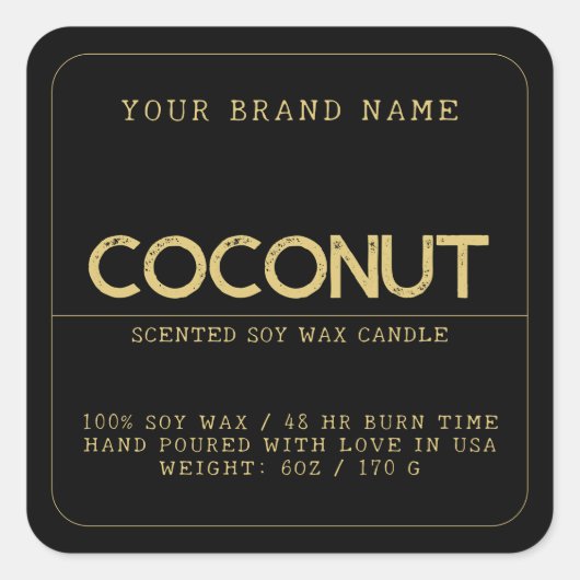 Minimalistisches, modernes, elegantes Kerzenproduk Quadratischer Aufkleber (Vorderseite)