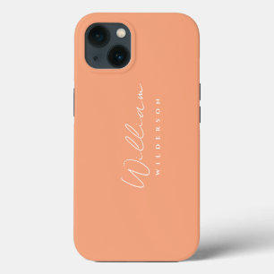 Minimalistisches modernes elegantes Monogramm Pfir iPhone 13 Hülle