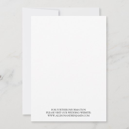 Minimalistisches, modernes, elegantes Schwarz-Weiß Save The Date (Rückseite)