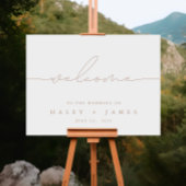 Minimalistisches, modernes Elfenbein-Begrüßungsppo Poster