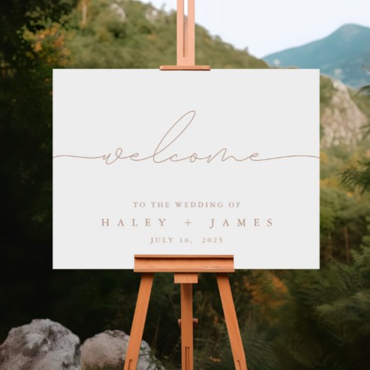 Minimalistisches, modernes Elfenbein-Begrüßungsppo Poster