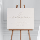 Minimalistisches, modernes Elfenbein-Begrüßungsppo Poster