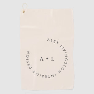 Minimalistisches modernes Elfenbein-Cream-Kreis-Mo Golfhandtuch