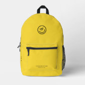 Minimalistisches, modernes Firmenlogo Gelb Bedruckter Rucksack (Vorderseite)