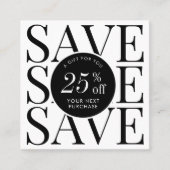 Minimalistisches, modernes Firmenlogo Vielen Dank Rabattkarte (Vorderseite)