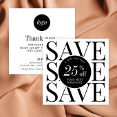 Minimalistisches, modernes Firmenlogo Vielen Dank Rabattkarte