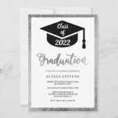 Minimalistisches, modernes Foto aus Silber Einladung (Vorderseite)