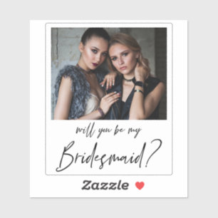 Minimalistisches modernes Foto Bridesmaid Vorschla Aufkleber