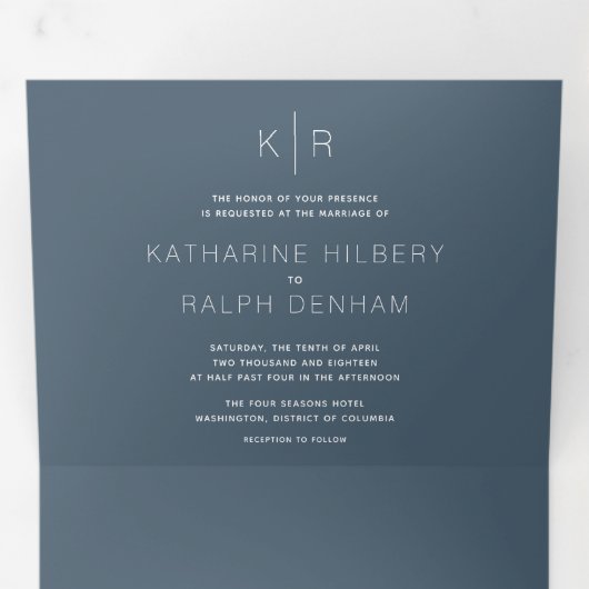 Minimalistisches modernes Foto Dreifach Gefaltete Einladung (Innen Erste Seite)