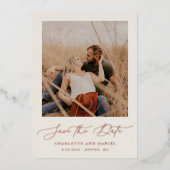 Minimalistisches, modernes Foto Folieneinladung (Vorderseite)