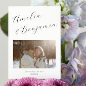 Minimalistisches modernes Foto für elegante Script Save The Date