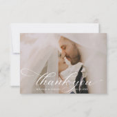 Minimalistisches modernes Foto für Hochzeiten Dankeskarte (Vorderseite)