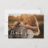 Minimalistisches modernes Foto für Hochzeiten Dankeskarte (Vorderseite)