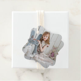 Minimalistisches modernes Foto glücklich Ostern Geschenkanhänger