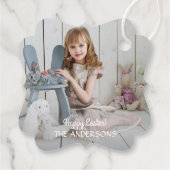 Minimalistisches modernes Foto glücklich Ostern Geschenkanhänger (Rückseite)