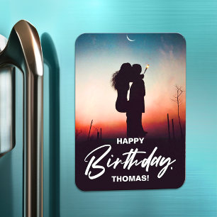 Minimalistisches modernes Foto Happy Birthday Gesc Magnet
