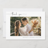 Minimalistisches modernes Foto Hochzeit danke Kart Einladung (Vorderseite)