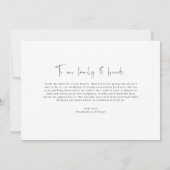 Minimalistisches modernes Foto Hochzeit danke Kart Einladung (Rückseite)