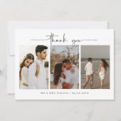 Minimalistisches modernes Foto Hochzeit danke Kart Einladung (Vorderseite)