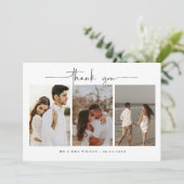Minimalistisches modernes Foto Hochzeit danke Kart Einladung (Stehend Vorderseite)
