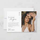 Minimalistisches modernes Foto Hochzeit Dankeschön Dankeskarte (Vorderseite)