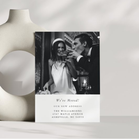 Minimalistisches modernes Foto Hochzeit - Neue Adr Ankündigung