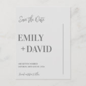 Minimalistisches modernes Foto - Hochzeit spart da Ankündigungspostkarte (Vorderseite)