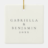 Minimalistisches modernes Foto Hochzeitscouch Keramikornament (Rückseite)