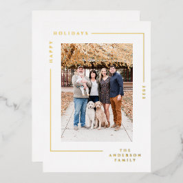 Minimalistisches, modernes Foto mit einfachen Gold Folien Feiertagskarte