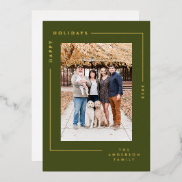 Minimalistisches, modernes Foto mit einfachen Gold Folien Feiertagskarte