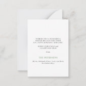 Minimalistisches modernes Foto Mitteilungskarte (Rückseite)