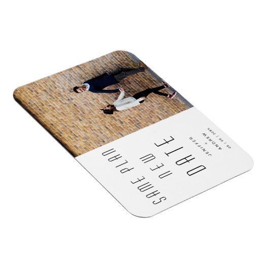 Minimalistisches modernes Foto Neuhochzeit Magnet (Rechte Seite)