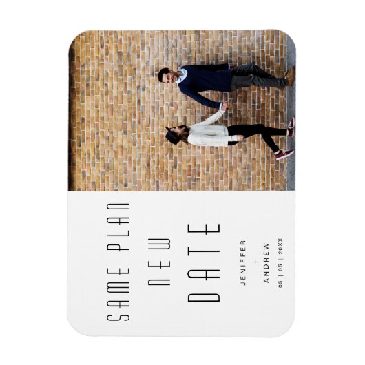 Minimalistisches modernes Foto Neuhochzeit Magnet (Vertikal)