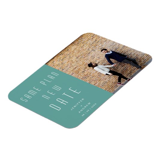 Minimalistisches modernes Foto Neuhochzeit Magnet (Linke Seite)