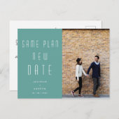 Minimalistisches modernes Foto Neuhochzeit Postkarte (Vorne/Hinten)