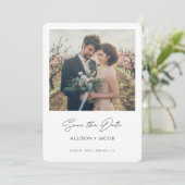 Minimalistisches modernes Foto Save the Date (Stehend Vorderseite)