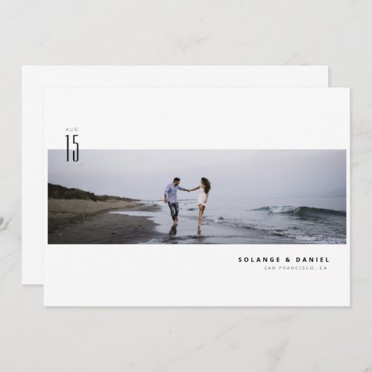 Minimalistisches modernes Foto Save the Date (Vorne/Hinten)