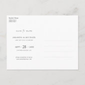 Minimalistisches modernes Foto Save the Date Ankündigungspostkarte (Rückseite)