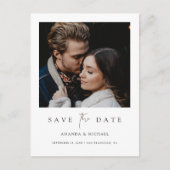 Minimalistisches modernes Foto Save the Date Ankündigungspostkarte (Vorderseite)