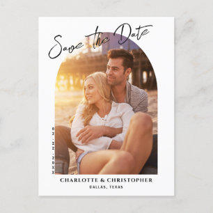 Minimalistisches modernes Foto Save the Date Ankündigungspostkarte