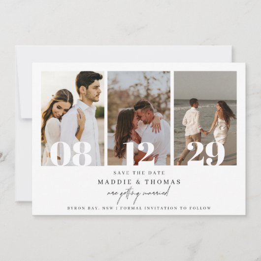 Minimalistisches modernes Foto Save the Date Einla Einladung (Vorderseite)