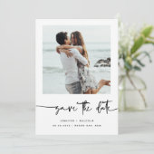 Minimalistisches modernes Foto Save the Date Einla Einladung (Stehend Vorderseite)