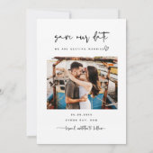 Minimalistisches modernes Foto Save the Date Einla Einladung (Rückseite)