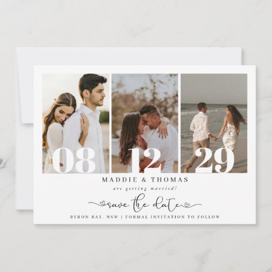 Minimalistisches modernes Foto Save the Date Einla Einladung (Vorderseite)